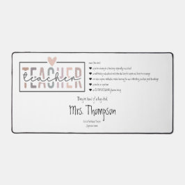 トレンディーレトロ学校先生感謝ありがとう デスクマット