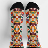 トレンディーレトロ抽象芸術スクウェアコレクション ソックス (上部)