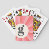 トレンディーレトロ日が差すことミニマルモノグラムピンククリーム トランプ (裏面)