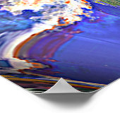 トレンディーレトロ未来的マーリーウェーブアートパターン ポスター (角)