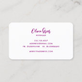 トレンディーレトロ波70's 80sピンクマゼンタパープル 名刺 (裏面)