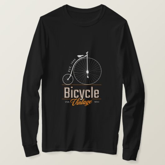 トレンディーレトロ自転車美しいグラフィック Tシャツ (デザイン正面)