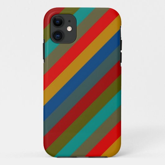 トレンディーレトロ色ストライプパターン Case-Mate iPhoneケース (裏面)