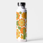 トレンディーレトロ花の模様（銘柄付き） ウォーターボトル (左面)