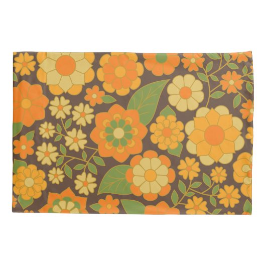 トレンディーレトロ花の模様（銘柄付き） 枕カバー (裏面)