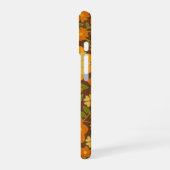 トレンディーレトロ花の模様（銘柄付き） iPhone 16ケース (左側面)