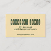 トレンディーレトロ70年代オレンジイエローグリーン 名刺 (裏面)