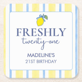 トレンディーレモンエシック21歳の誕生日 スクエアペーパーコースター