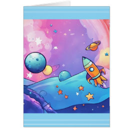 トレンディーロケット船舶用グリーティングカード