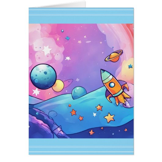 トレンディーロケット船舶用グリーティングカード (正面)