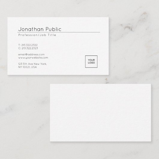 トレンディーロゴをミニマルエレガントリストプレーンに追加 名刺 (正面/裏面)