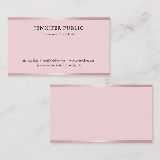 トレンディーロセゴモダンルエレガントシンプルテンプレート 名刺 (正面/裏面)