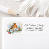 トレンディーロビンバードウィンタークリスマス差出人住所 ラベル (インサイチュ)