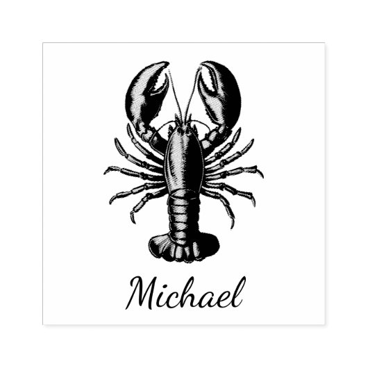 トレンディーロブスター パーソナライズされた ラバースタンプ (インプリント)