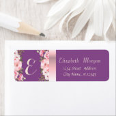 トレンディーロマンエレガントティック、バイオレット水色の花 ラベル (インサイチュ)