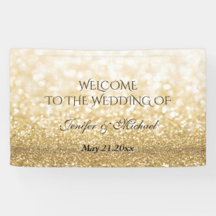 トレンディーロマンチックな輝き金結婚の輝き 横断幕