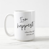 トレンディーロマンチックブラック引用文ギフト コーヒーマグカップ (左)