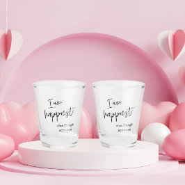 トレンディーロマンチックブラック引用文ギフト ショットグラス