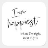 トレンディーロマンチックブラック引用文ギフト スクエアシール (正面)