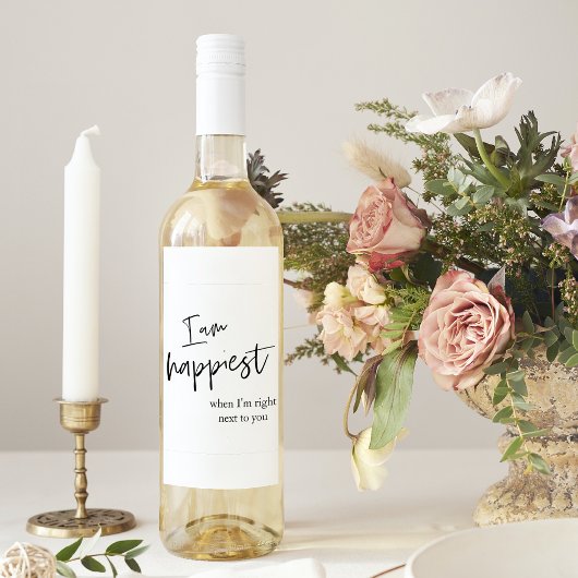 トレンディーロマンチックブラック引用文ギフト ワインラベル