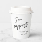 トレンディーロマンチックブラック引用文ギフト 紙コップ (裏面)