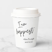 トレンディーロマンチックブラック引用文ギフト 紙コップ (正面)