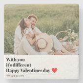 トレンディーロマンチック引用文 |バレンタインデー最高のスギフト ストーンコースター (正面)