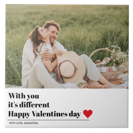 トレンディーロマンチック引用文 |バレンタインデー最高のスギフト タイル (正面)