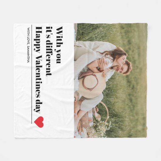 トレンディーロマンチック引用文 |バレンタインデー最高のスギフト フリースブランケット (正面(横))