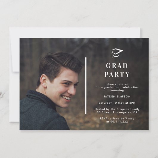 トレンディーロースクール卒業写真発表 招待状 (裏面)