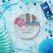 トレンディーローラスケートガールズバースデーパーティー ペーパープレート (パーティー)