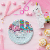 トレンディーローラスケートガールズバースデーパーティー ペーパープレート (パーティー)