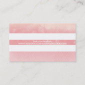 トレンディーワイドストライプグラデーションのコーラルピンク 名刺 (裏面)