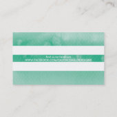 トレンディーワイドストライプグラデーション水カラーエメラルドグリーン 名刺 (裏面)