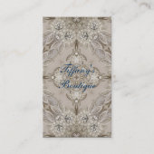 トレンディーヴィンテージガーリーファッションエレガントグレーレース 名刺 (正面)