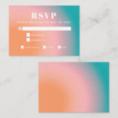 トレンディーヴィンテージグラディエントティール（緑がかった色）コーラルミールRSVP エンクロージャーカード (正面/裏面)