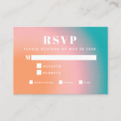 トレンディーヴィンテージグラディエントティール（緑がかった色）コーラルミールRSVP エンクロージャーカード (正面)