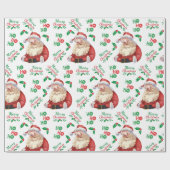 トレンディーヴィンテージサンタクロースのクリスマス書 ラッピングペーパー (フラット)