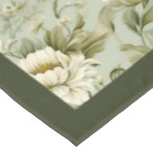 トレンディーヴィンテージソフトパステルグリーンと白の花 テーブルクロス (アングル)