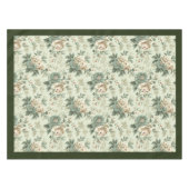 トレンディーヴィンテージソフトパステルグリーンと白の花 テーブルクロス (正面(横))