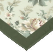 トレンディーヴィンテージソフトパステルグリーンと白の花 テーブルクロス (アングル)
