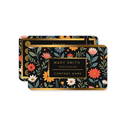 トレンディーヴィンテージビューティフルフローラ収集 名刺 (正面/裏面インサイチュ)