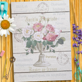 トレンディーヴィンテージフランスのエフアートエメラ素朴な木 薄葉紙