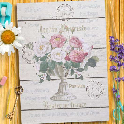 トレンディーヴィンテージフランスのエフアートエメラ素朴な木 薄葉紙