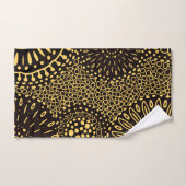 トレンディーヴィンテージブラック金ゴールドエスニックフローラタオルセット バスタオルセット (ハンドタオル)