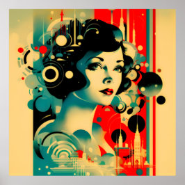 トレンディーヴィンテージレトロスタイル ポスター