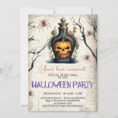 トレンディーヴィンテージ伝統クラシックハロウィーン毒 招待状 (正面)
