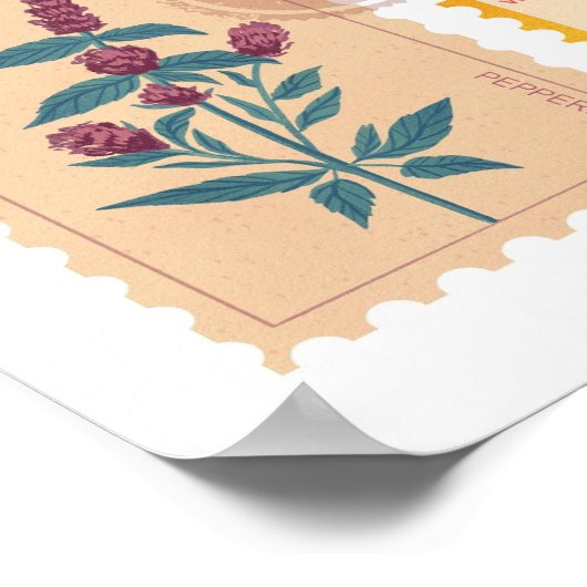 トレンディーヴィンテージ切手コレクションポスター ポスター (角)