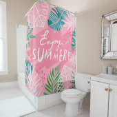 トレンディーヴィンテージ夏。レタリング楽しむサム シャワーカーテン (インサイチュ)