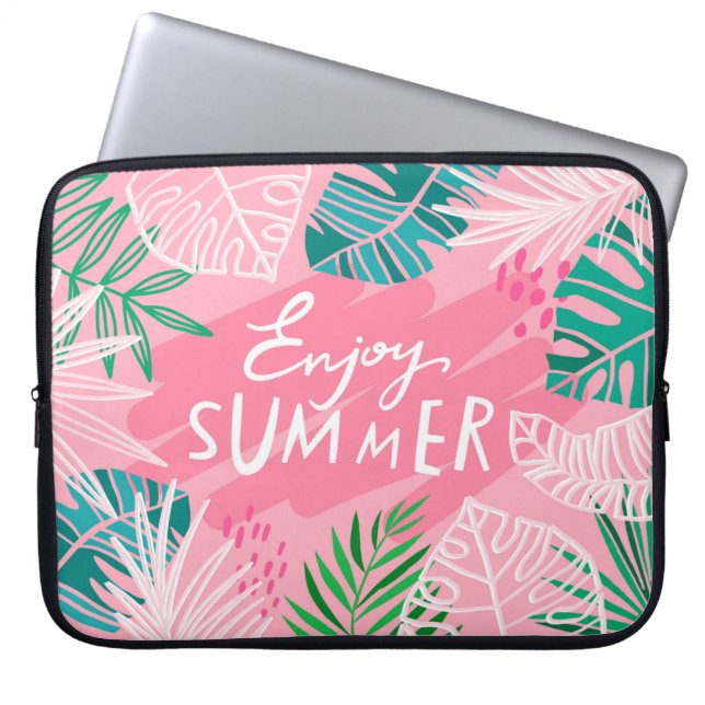 トレンディーヴィンテージ夏。レタリング楽しむサム ラップトップスリーブ (正面)